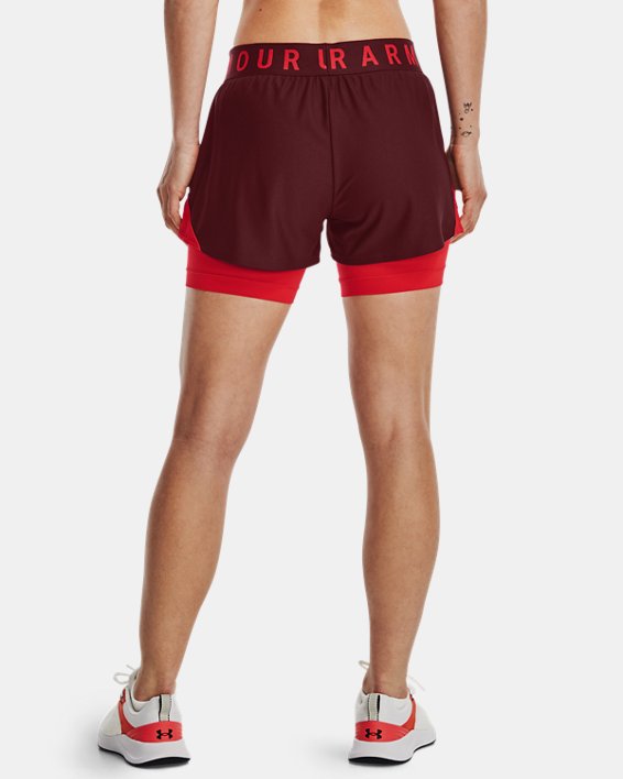 Women's UA Play Up 2-in-1 Shorts, Red, pdpMainDesktop image number 1